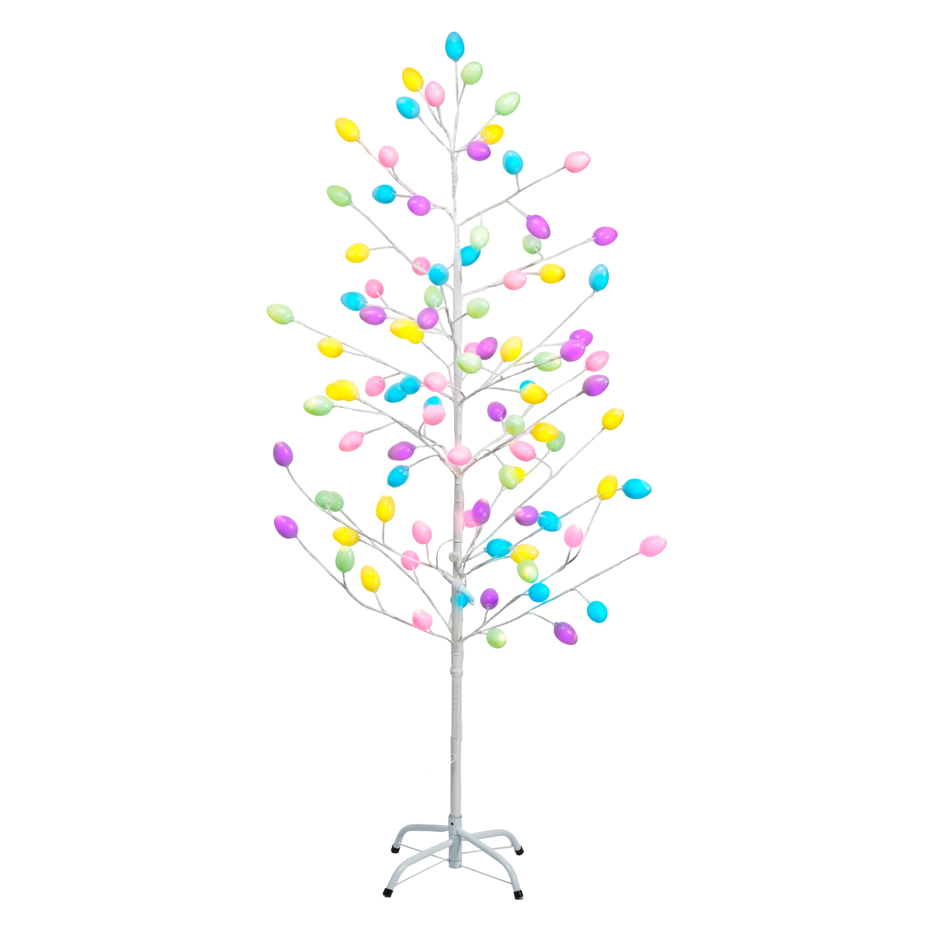 5 ft Multicolored LED Lit Easter Egg Tree
